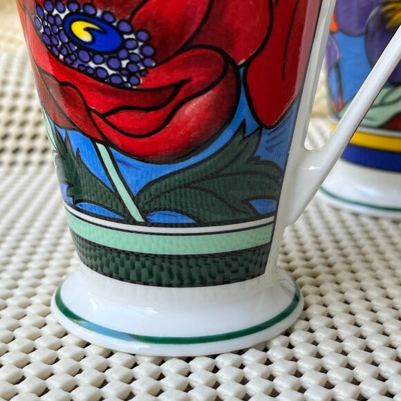 Walled Garden 2 Mugs by Wren England Flowers Poppies Violets - Picture 11 of 16